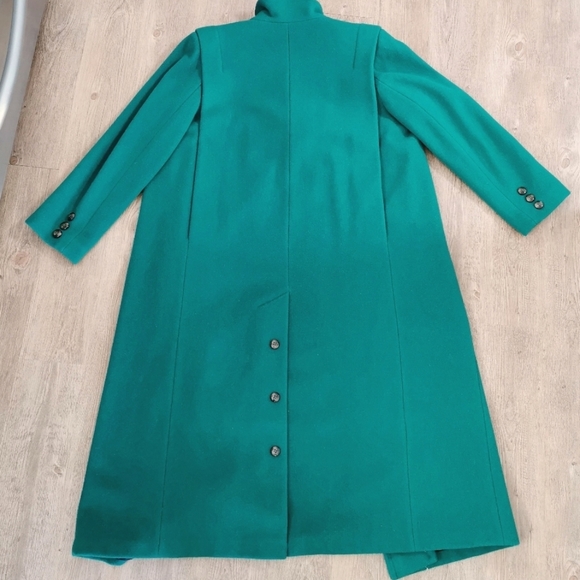 Foxland 100% wool vintage green peacoat jacket - Picture 4 of 6